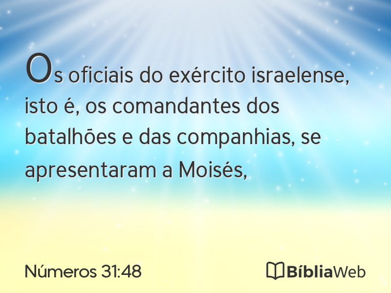 Números 31:48 em imagem para compartilhar