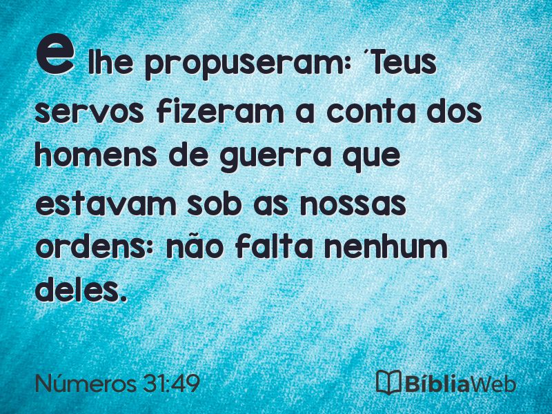 Números 31:49 em imagem para compartilhar