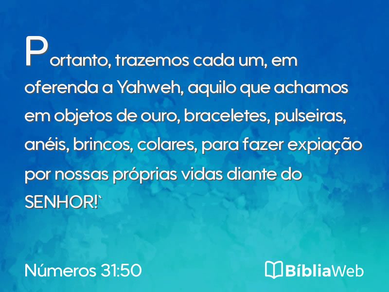 Números 31:50 em imagem para compartilhar