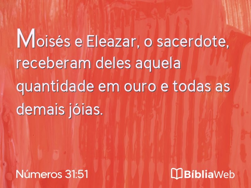 Números 31:51 em imagem para compartilhar