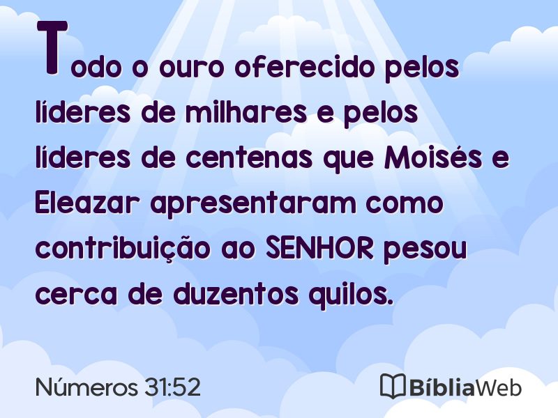 Números 31:52 em imagem para compartilhar