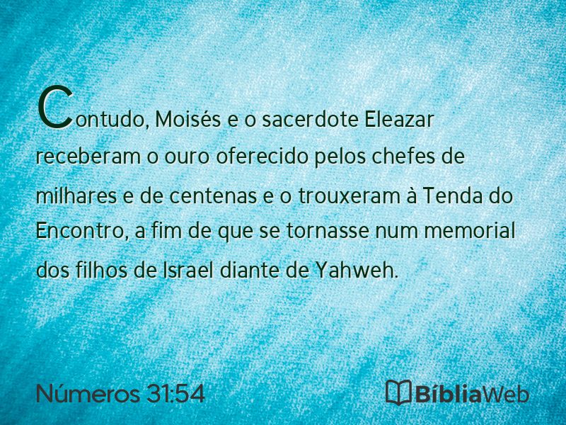 Números 31:54 em imagem para compartilhar