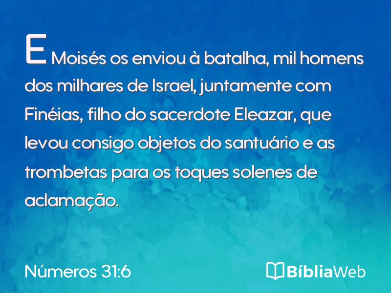 Números 31:6 em imagem para compartilhar