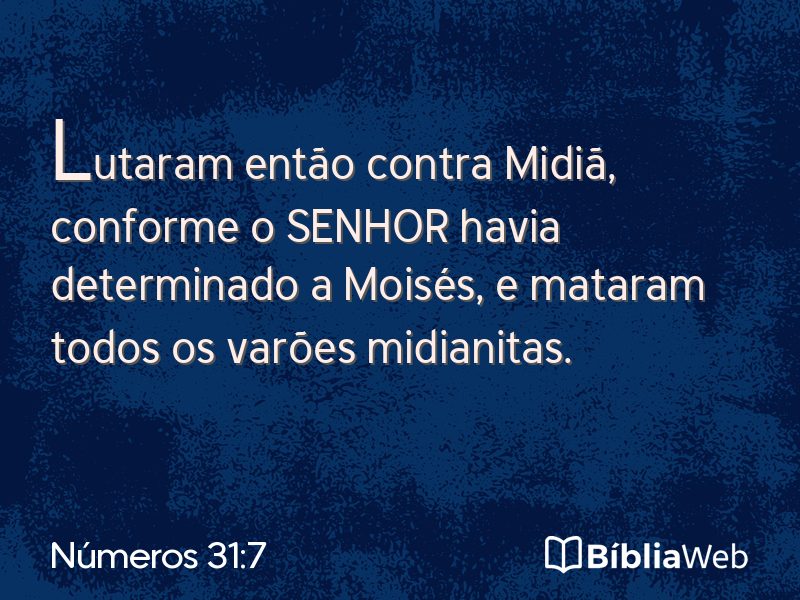 Números 31:7 em imagem para compartilhar