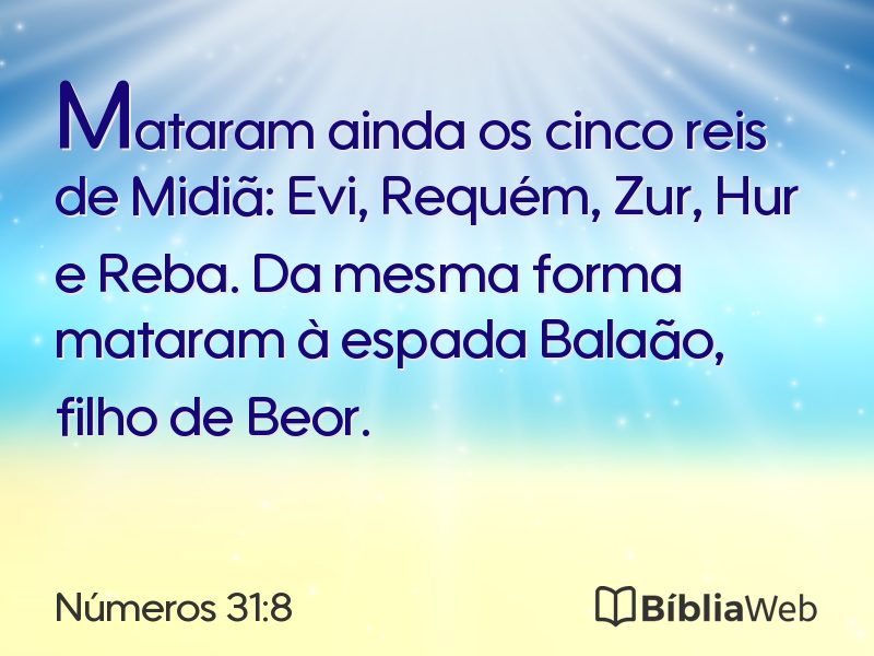 Números 31:8 em imagem para compartilhar