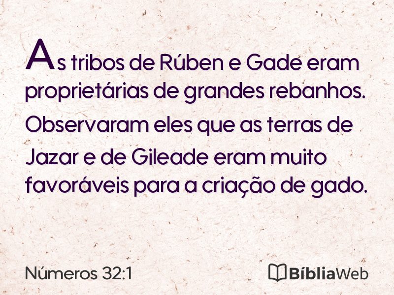 Números 32:1 em imagem para compartilhar