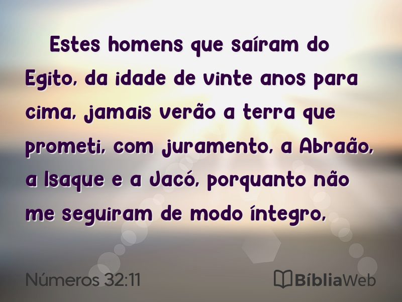 Números 32:11 em imagem para compartilhar