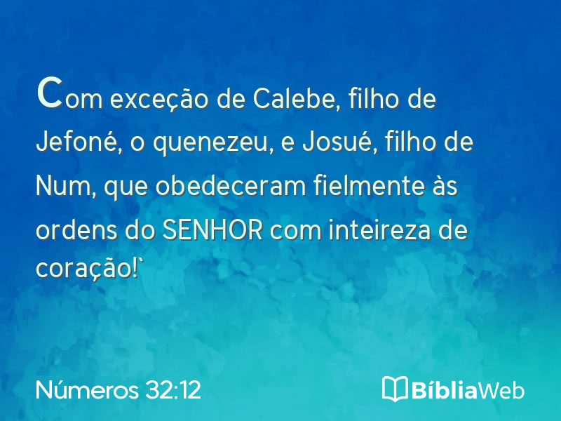 Números 32:12 em imagem para compartilhar