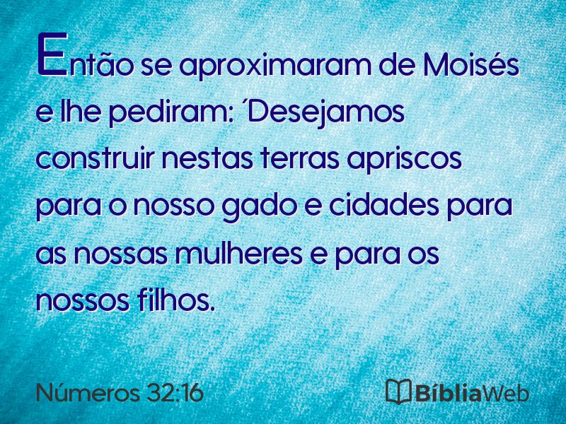 Números 32:16 em imagem para compartilhar