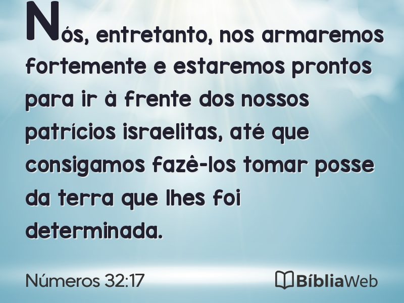 Números 32:17 em imagem para compartilhar