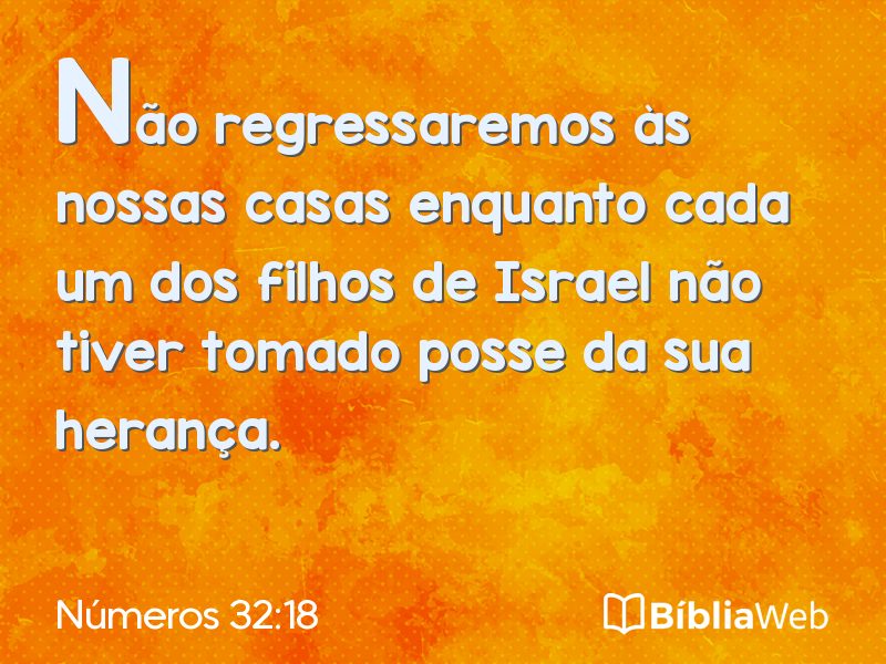 Números 32:18 em imagem para compartilhar
