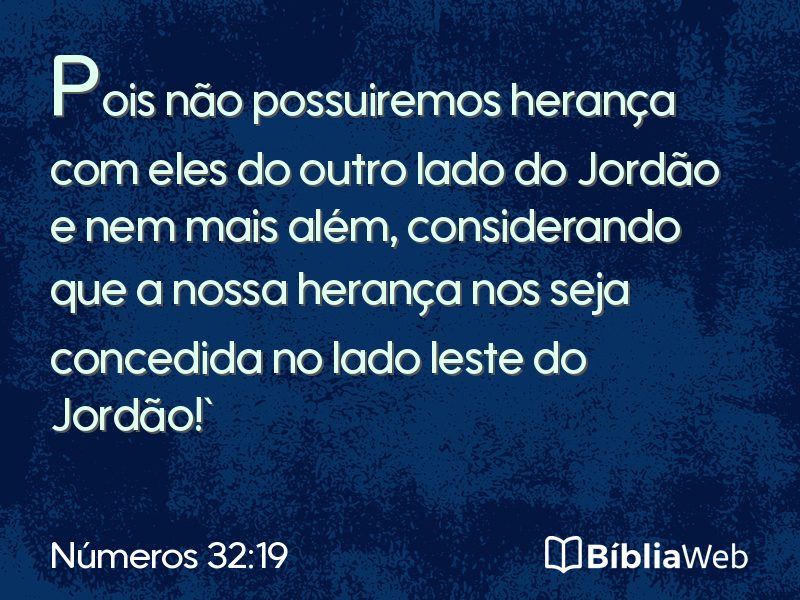 Números 32:19 em imagem para compartilhar