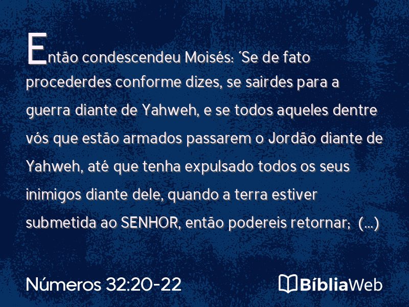 Números 32:20-22 em imagem para compartilhar