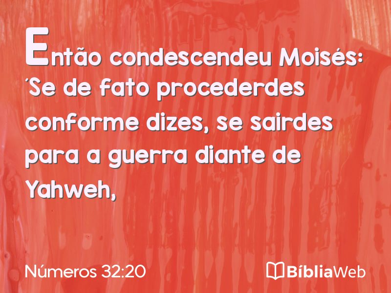 Números 32:20 em imagem para compartilhar