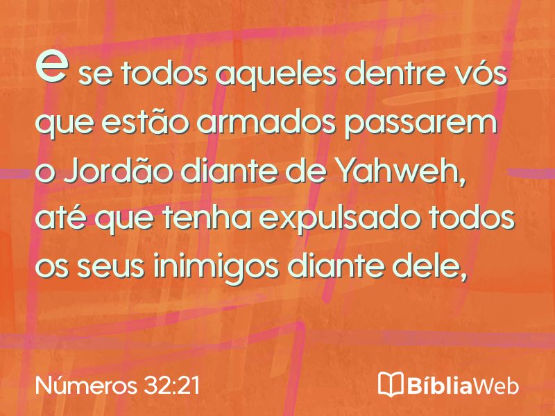Números 32:21 em imagem para compartilhar