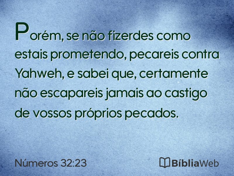 Números 32:23 em imagem para compartilhar