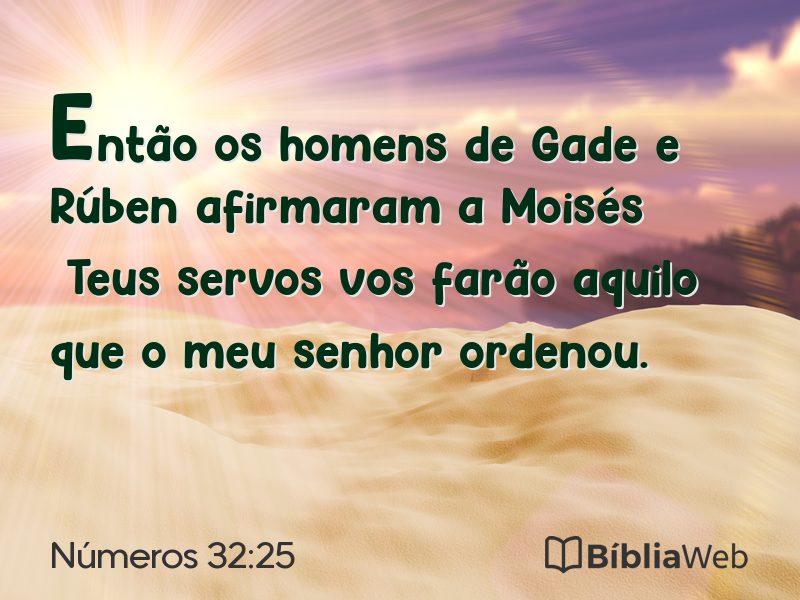 Números 32:25 em imagem para compartilhar