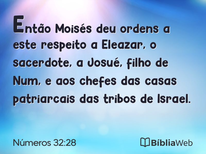 Números 32:28 em imagem para compartilhar