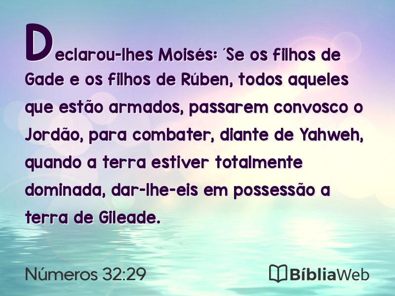 Números 32:29 em imagem para compartilhar