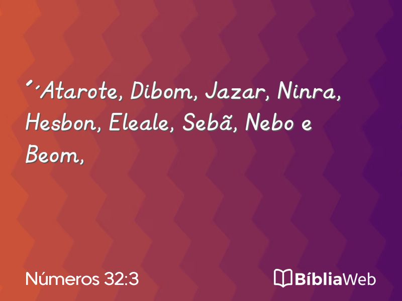 Números 32:3 em imagem para compartilhar