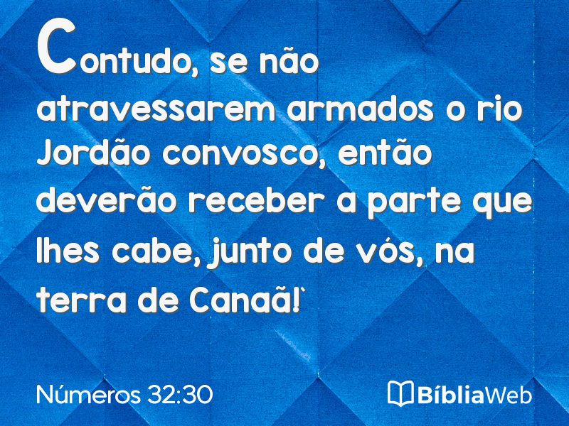 Números 32:30 em imagem para compartilhar