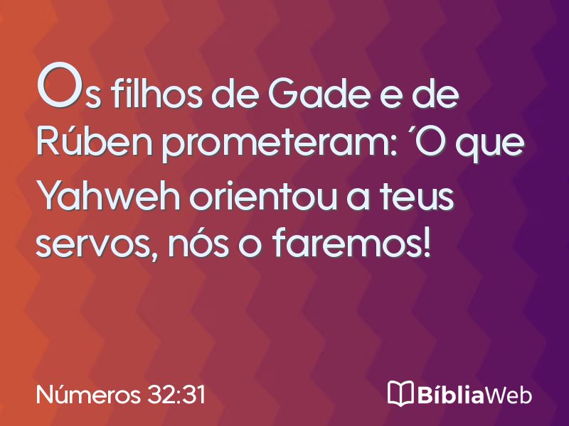 Números 32:31 em imagem para compartilhar