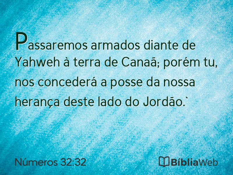 Números 32:32 em imagem para compartilhar