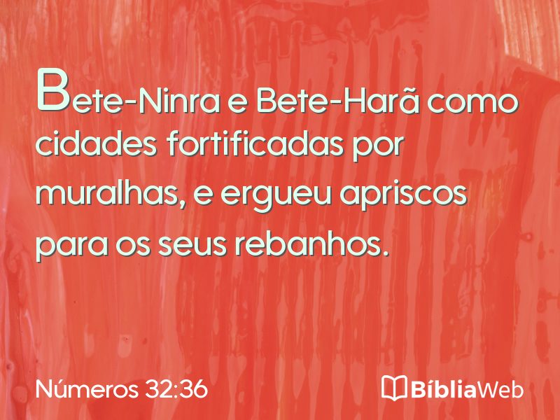 Números 32:36 em imagem para compartilhar