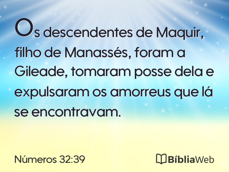 Números 32:39 em imagem para compartilhar