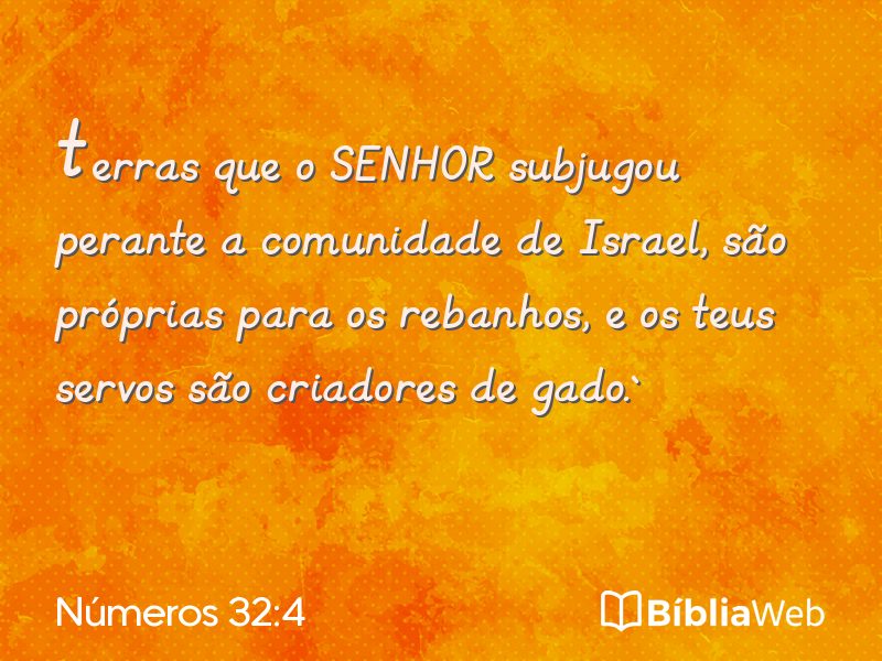 Números 32:4 em imagem para compartilhar