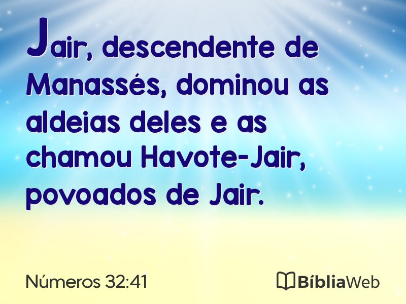 Números 32:41 em imagem para compartilhar