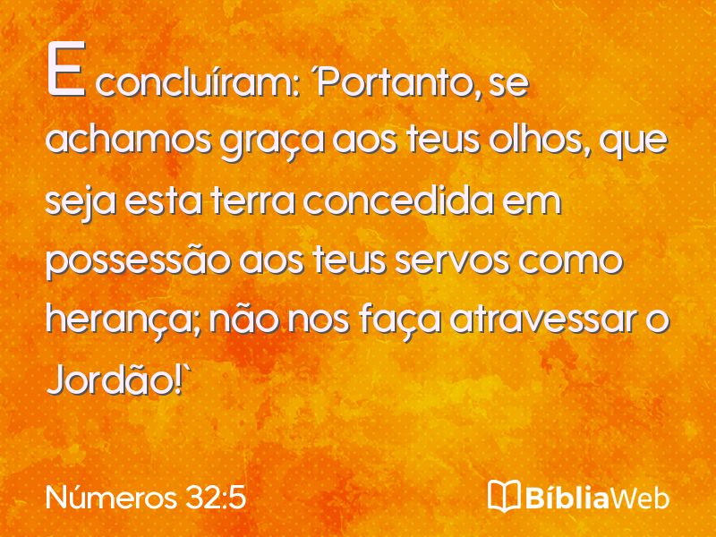 Números 32:5 em imagem para compartilhar