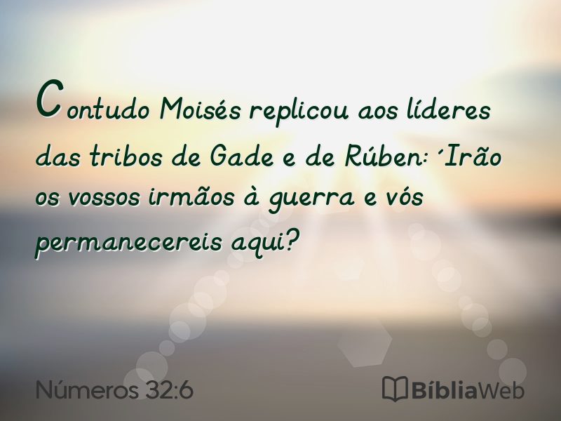 Números 32:6 em imagem para compartilhar