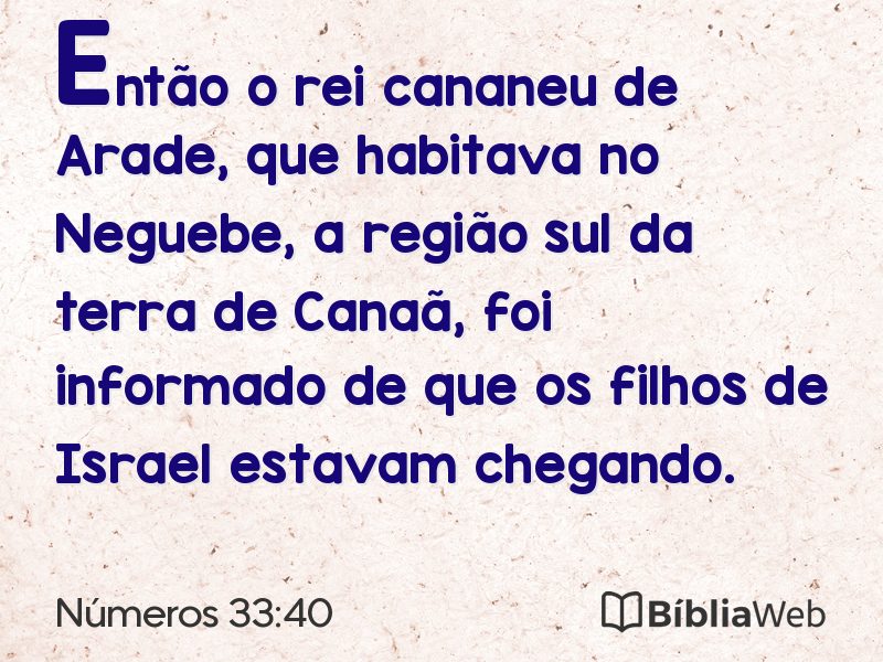 Números 33:40 em imagem para compartilhar