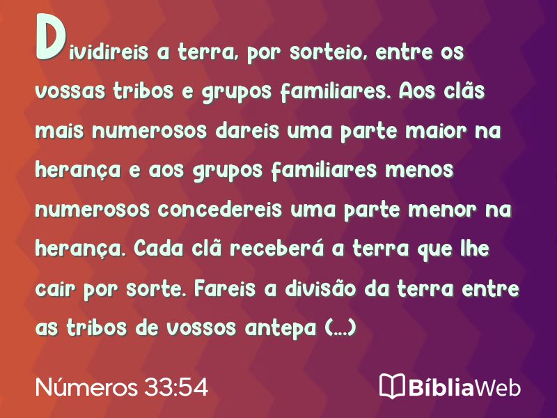 Números 33:54 em imagem para compartilhar