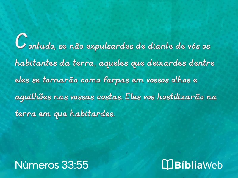 Números 33:55 em imagem para compartilhar