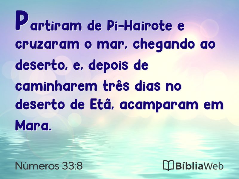 Números 33:8 em imagem para compartilhar