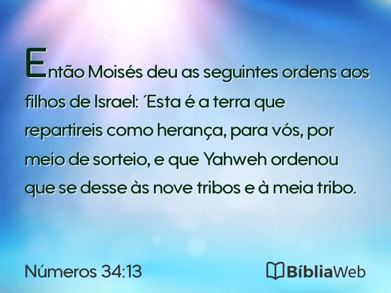 Números 34:13 em imagem para compartilhar