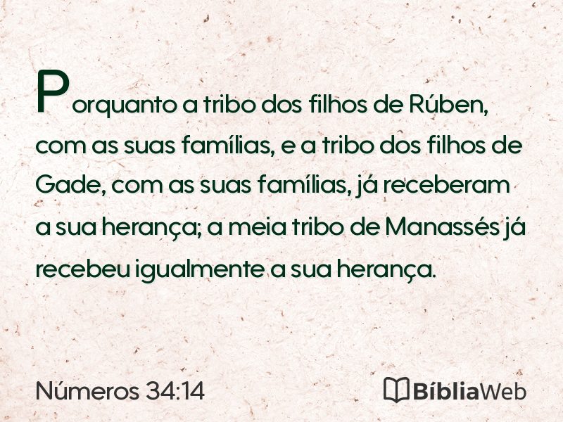 Números 34:14 em imagem para compartilhar