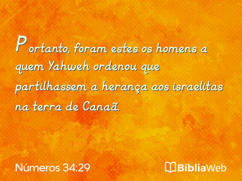 Números 34:29 em imagem para compartilhar