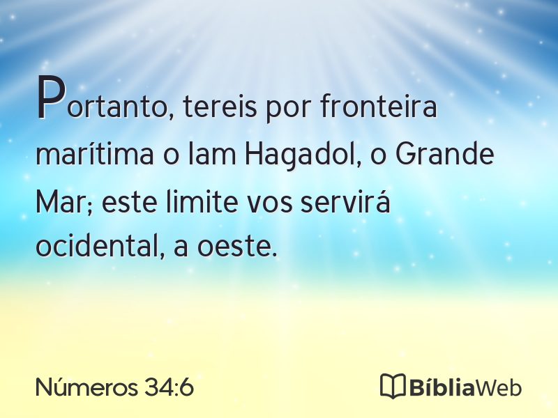 Números 34:6 em imagem para compartilhar