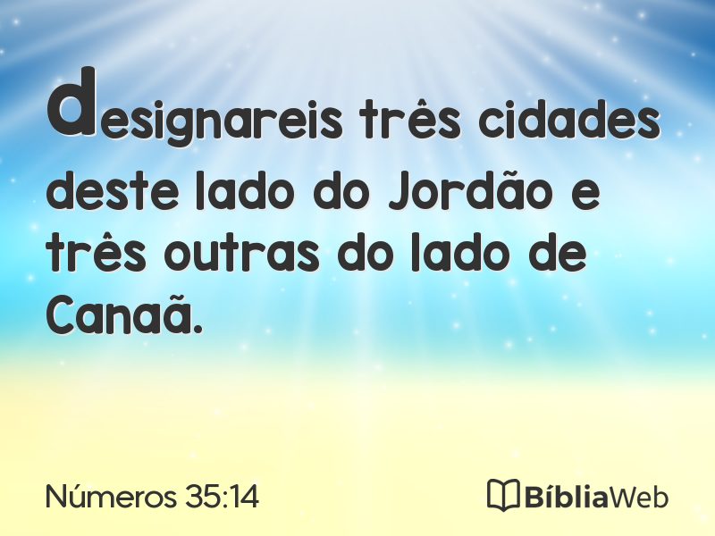 Números 35:14 em imagem para compartilhar