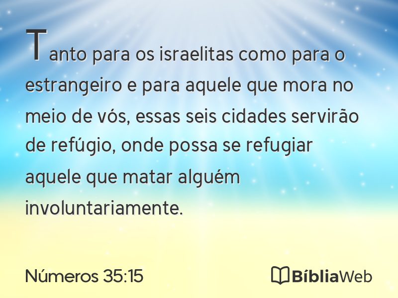 Números 35:15 em imagem para compartilhar