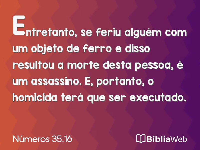 Números 35:16 em imagem para compartilhar