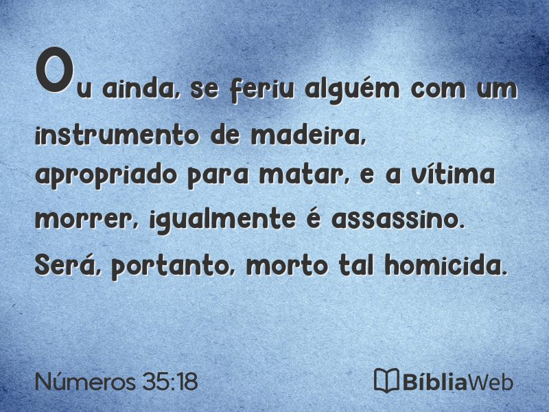Números 35:18 em imagem para compartilhar