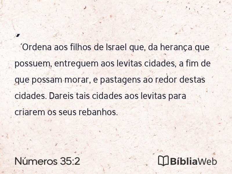 Números 35:2 em imagem para compartilhar