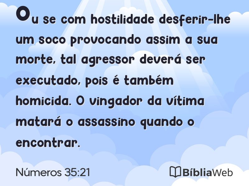Números 35:21 em imagem para compartilhar