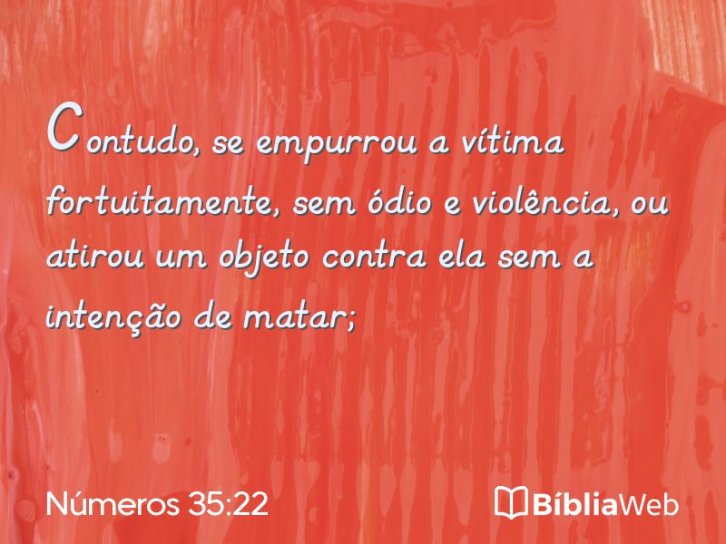 Números 35:22 em imagem para compartilhar