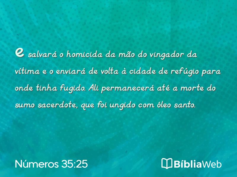Números 35:25 em imagem para compartilhar