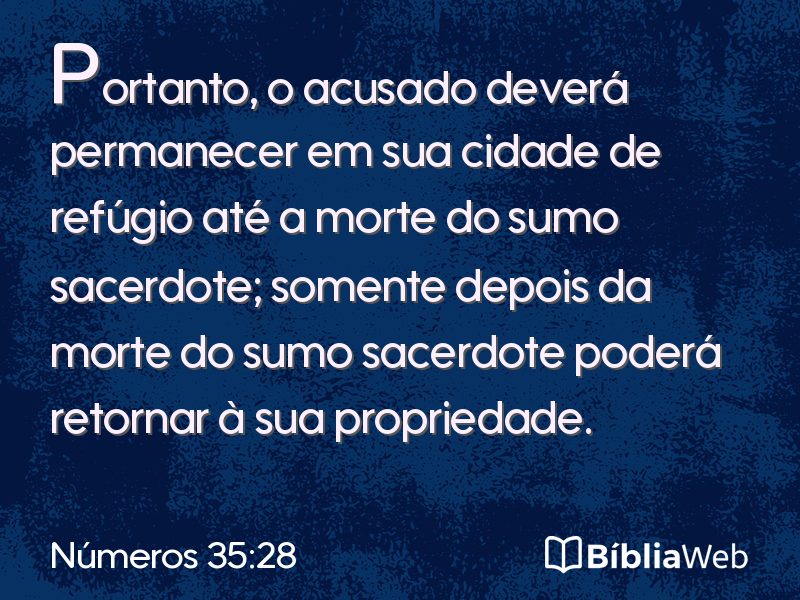Números 35:28 em imagem para compartilhar